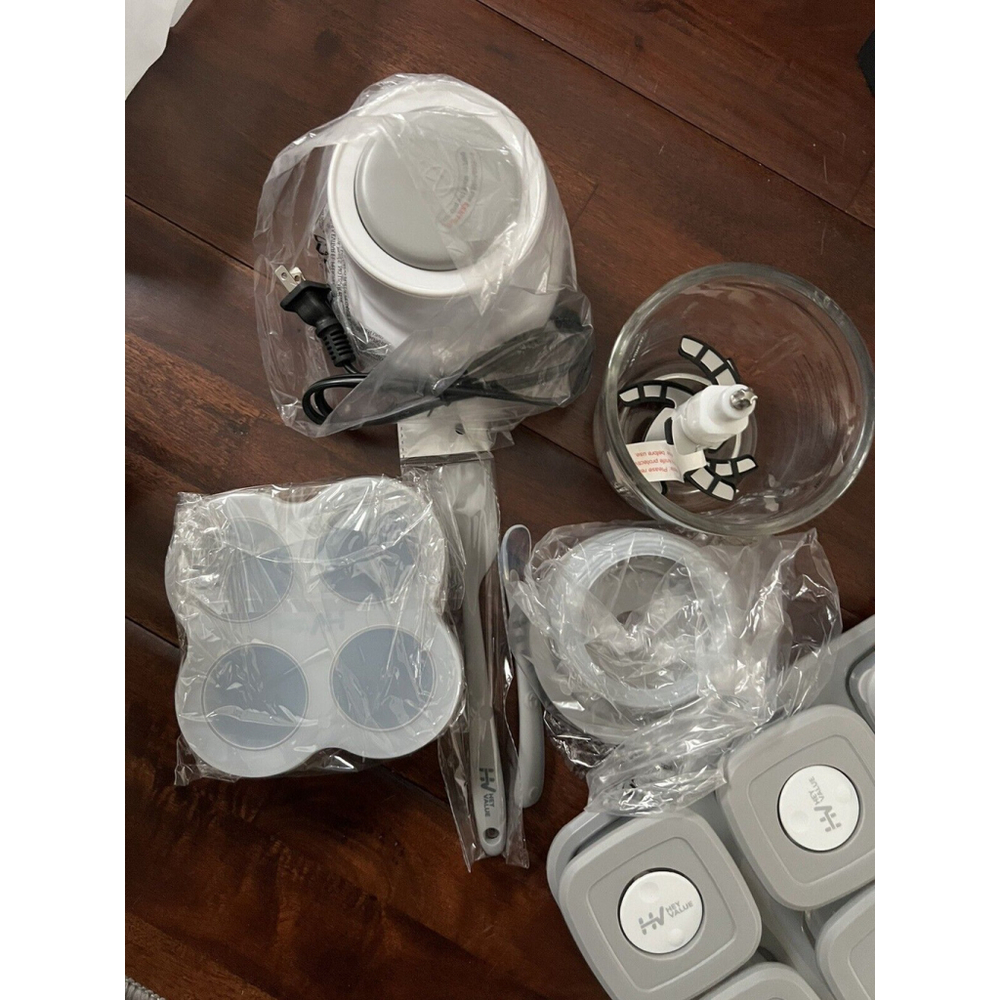 HeyValue Blue Grey Stainless Steel BPA Free Baby Food Maker Set HB-FS01